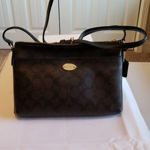 Coach East/West Pop Crossbody in Signature Canvas